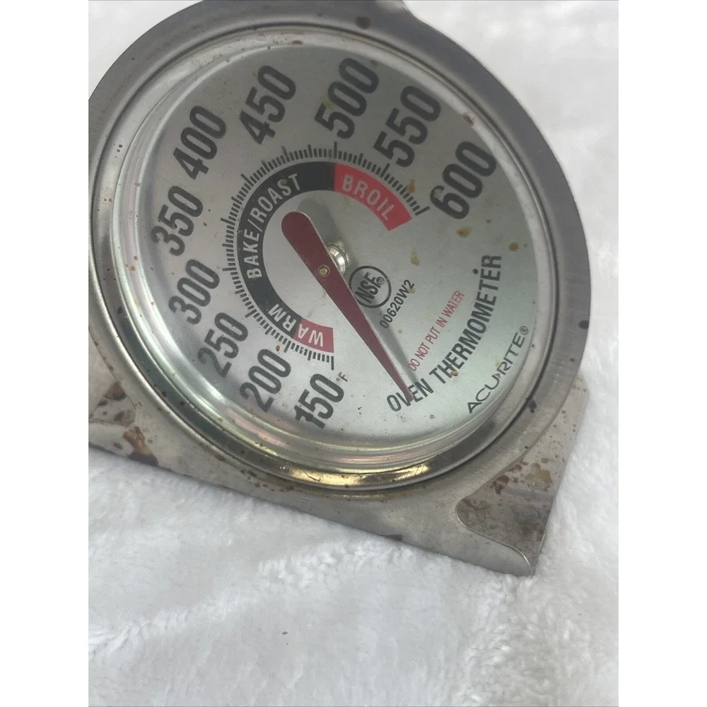 AcuRite Oven Thermometer Stainless Steel Cooking Baking Roast‎ Broil Warm Gauge